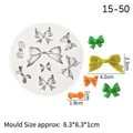 White silicone bow mold with eight varied shapes for fondant and clay DIY crafts - Bowknot / Gray