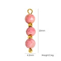 Pink faceted stone bead pendant with gold spacers and baroque style jewelry detail - Light Pink Triple Beads
