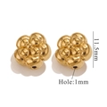 Golden flower-shaped stainless steel spacer beads 11.5mm diameter with 1mm hole size - No.112 (11.5mm) / Gold