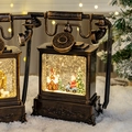 Antikes Telefon-Schneekugel-Licht mit Weihnachtsmann und warmem LED-Lichteffekt - Retro Reitender Weihnachtsmann