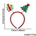 Red Christmas headband with gift box and tree decor, dimensions 20.5cm by 19cm - Gold Stamped Gift Tree