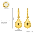 Water drop 18K gold plated stainless steel earrings with black rhinestone inlay - Waterdrop Inlaid Black Rhinestone Style (477)
