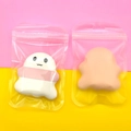 Cartoon spook marshmallow poederdons en beige spons in transparante zakjes - Transparante Tas / Roze
