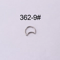 Anello piercing a mezzaluna in acciaio inossidabile 16G con finitura lucida - Stile Luna Semplice (362-9#) / Argento