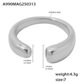 Anello regolabile argento taglia 7 in acciaio inossidabile durevole, con peso di 4,3g - Color Acciaio