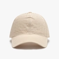 Berretto da baseball estivo beige con rete traspirante e visiera a trama a quadretti - Regolabile / Cachi