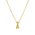 Polished 18k gold plated brass balloon letter A pendant necklace for women - Letter A