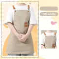 Schürze in Off-white aus Segeltuch mit verstellbaren Lederriemen und zwei Fronttaschen - Kinder / Khaki