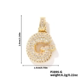 Ciondolo lettera G dorata con zirconi, collana stile hip hop, altezza 2,9 cm - Pendaglio oro lettera G