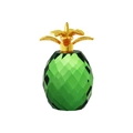 Ornement ananas en cristal vert avec feuilles dorées pour décoration de bureau - Ananas Vert-Feuille de Métal Or