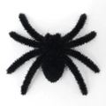 Ragno nero realistico floccato per decorazioni di Halloween all'aperto e bar a tema - 6 Pezzi/Set / Nero