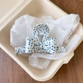 Grande pince à cheveux en acétate en forme de nœud avec motif floral bleu - Style Nœud / Rayures bleues et blanches
