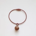 Brown wire keychain ring with small bell pendant macaron color DIY accessory - Brown