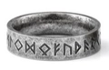 Bague runique viking vintage en acier inoxydable avec finition argent antique - US 5 / Style Rune A(17403)