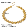 Detailed view of 18K gold plated shell necklace with dimensions and lobster clasp - Shell Necklace (NB-N1184)