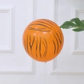 Orange 12-inch latex balloon with black tiger stripes for jungle themed parties - 12 Inch Orange Tiger Latex Balloon