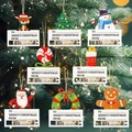 Set of 8 wooden Christmas money holder ornaments including reindeer and snowman - 8-Pack Assorted Money Tags (Style 29)