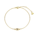 Minimalist gold S925 sterling silver evil eye bracelet with blue stone and heart charm - Heart Pendant Eye Style / Gold