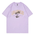 Women's purple Los Angeles California palm tree print cotton t-shirt in loose fit - Lavender