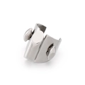 Anello geometrico minimalista in acciaio al titanio argento con design industriale a blocchi - US 7 / Stile Geometrico Argentato (KR39419-K)
