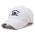 White quick-dry baseball cap featuring bear embroidery and leisure text detail - Adjustable / White
