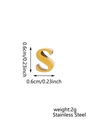Polished golden stainless steel S letter charm pendant measuring 0.6cm and weighing 2g - Letter-S / Steel