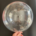 Handheld transparent LED bobo balloon with high clarity round shape for parties - Small / Clear