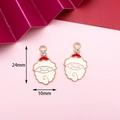 Christmas Santa Claus alloy pendants with red enamel and crystals, size 24mm x 10mm - 2# Santa Claus