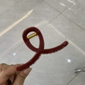 Elegant burgundy red resin hair claw clip with gold spring for women autumn hair style - Wine Red - Large X-Shape Claw (8.2cm)