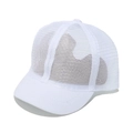 Macro detail of breathable white mesh structure on a summer sun protection baseball cap - M (56-58cm) / White