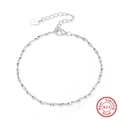 Klassisches S925 Sterling Silber Wasserwellen-Armband mit verstellbarem Verschluss - Platiniert / 16.5+5CM