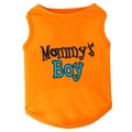 Orangefarbene Hundeweste mit Mommy's Boy Aufdruck aus weichem Strickstoff - S / Orange
