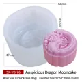 Molde de silicona de dragón para pasteles de luna y velas artesanales de 52x53mm - Estilo Dragón 1 YB-76