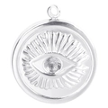 Colgante de ojo turco en acero inoxidable plateado con piedra central clara - Color Acero