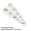 Molde silicona blanco 12 esferas de perlas tamaños variados para repostería y chocolate - Gris