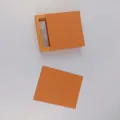 Bright orange square jewelry gift box with transparent PE film window for earrings - 9x9x2cm / Orange Cardboard + Orange Suspension Box