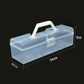 Extra Large portable jewelry organizer box in frosted translucent plastic 34x10x9cm - Extra Large - Transparent Portable Box