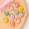Set of 10 colorful mini floral elastic hair bands with woven cords for baby girls - Flower Style(10#) / 10 Pieces Pack