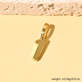 Pendentif chiffre 1 minimaliste plaqué or 18K pour colliers DIY, poids 0,34g - Chiffre 1