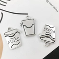 Vintage-Anhänger aus Zahnseide-Legierung für DIY-Schmuck und Halsketten in Silber - Zahnseide-Box (14x19mm)