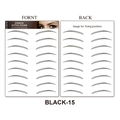 Waterproof 6D eyebrow tattoo sticker BLACK-15 with 15 pairs for safe easy use - 15 (9 Pairs) / Black
