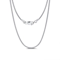 Echte S925 Sterling Silber Schlangenkette mit Karabinerverschluss und Italien Markenkennzeichen - 2.0mm Runde Schlangenkette