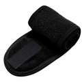 Adjustable black microfiber headband with velcro closure for spa, makeup, and yoga - Single Piece / Black