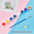 DIY acrylic paint set with 8 colors in 3ml containers and a flat brush for art painting - 8-Color 3ml Acrylic Paint Set (With Brush)