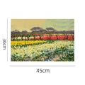 PVC placemat with Van Gogh impressionist tulip field art print, 30x45cm table mat - 45x30cm / Flower Field Style 2