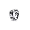 Retro-Ohrring aus Edelstahl mit geprägtem Drachenmuster in antikem Silber-Look - Einzelstück / Antiksilber Drache