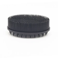 Black double-sided silicone bath brush with long handle for massage and skin cleaning - Pointed Head Handheld Style / Black