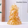 Brasilianisch-gelber Naturkristall-Weihnachtsbaum aus Kunstharz als Tischdeko - Citrin