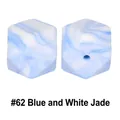 Perle esagonali da 17mm in silicone marmorizzato blu e bianco per dentizione fai-da-te - 62# Marmo Blu e Bianco