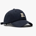 Casquette de baseball en coton bleu marine avec lettre R brodée et sangle réglable - Réglable / Bleu marine